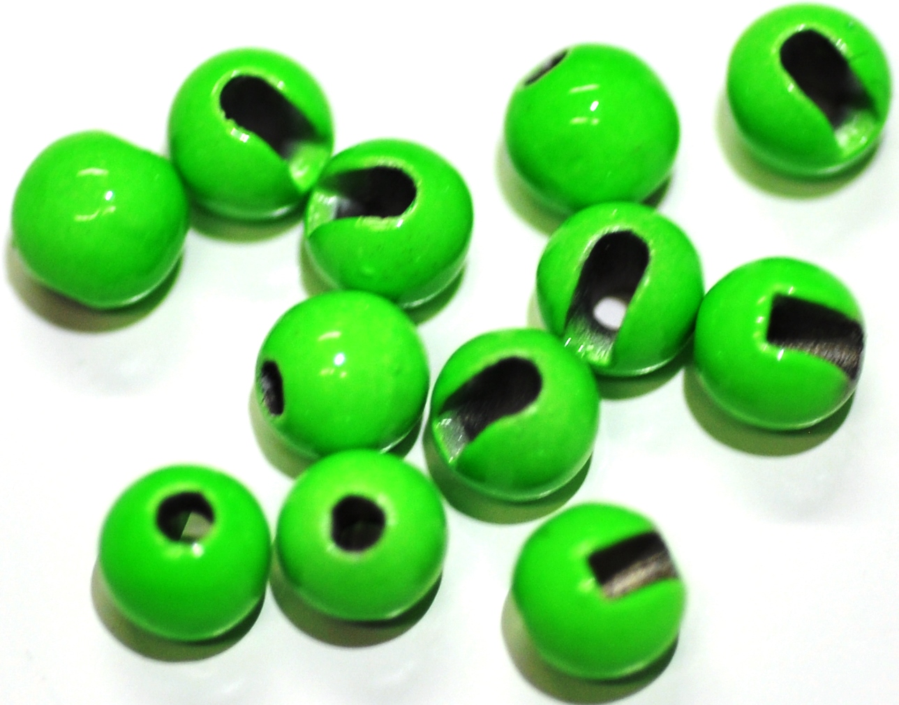 Tungsten Slotted Bead Fluo Green