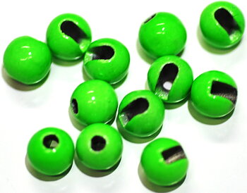 Tungsten Slotted Bead Fluo Green
