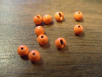 Tungsten Slotted Bead Fluo Orange