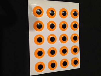 Epoxy 3D-ögon Fluo Orange 10mm