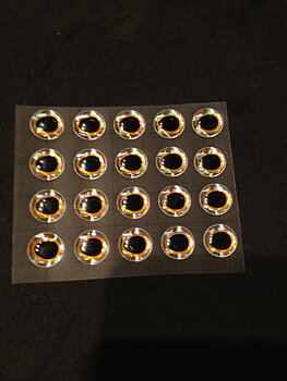 Epoxy 3D-ögon Oval pupill Guld/Silver 10mm