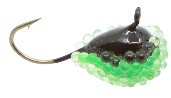 Raindrop mormyska med epoxy prickar & UV Grön/Svart