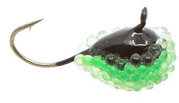 Raindrop mormyska med epoxy prickar & UV Grön/Svart