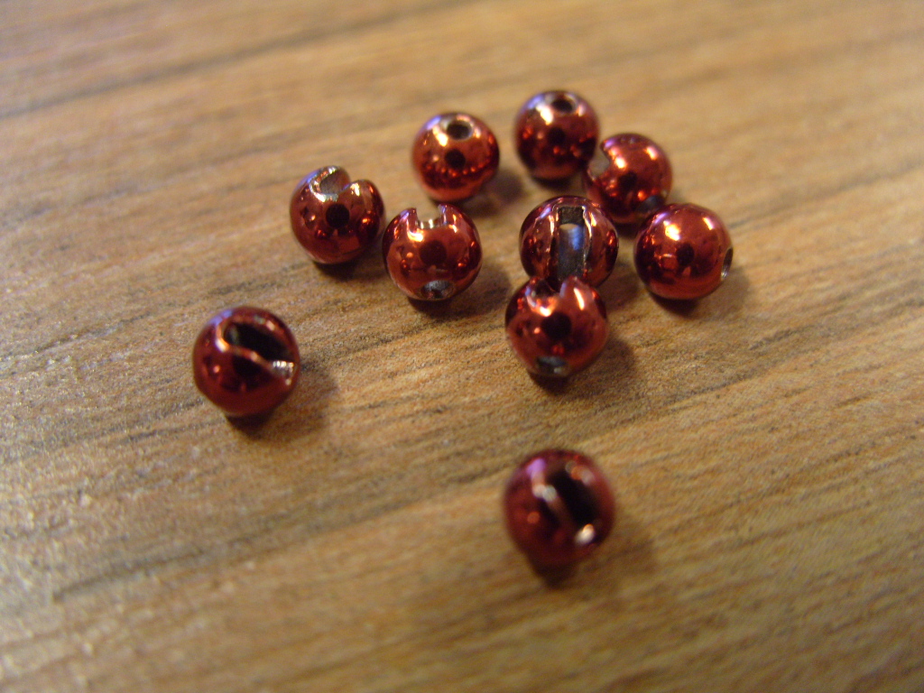 Tungsten Slotted Bead Metallic Red