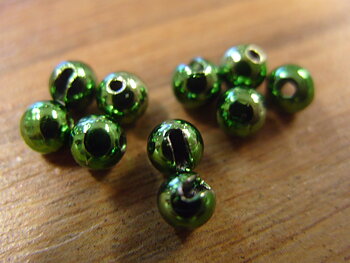 Tungsten Slotted Bead Metallic Green