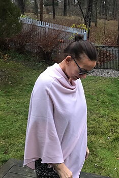 Cashmere - poncho - ljusrosa