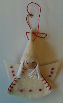 Angel small white hanging