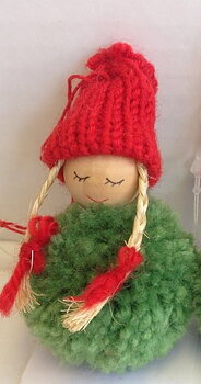 Alma tomte, rund grön