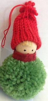 Alvar tomte, rund grön