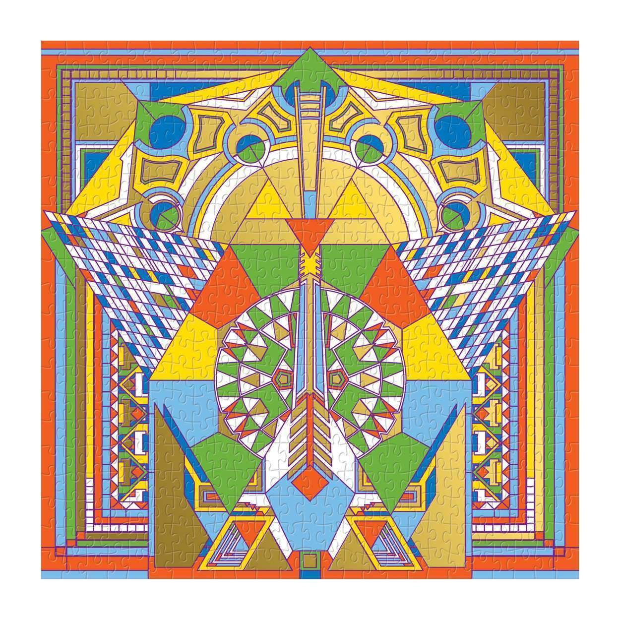 Frank Lloyd Wright Imperial Hotel Peacock Rug 500 Piece Foil Jigsaw Puzzle - 3