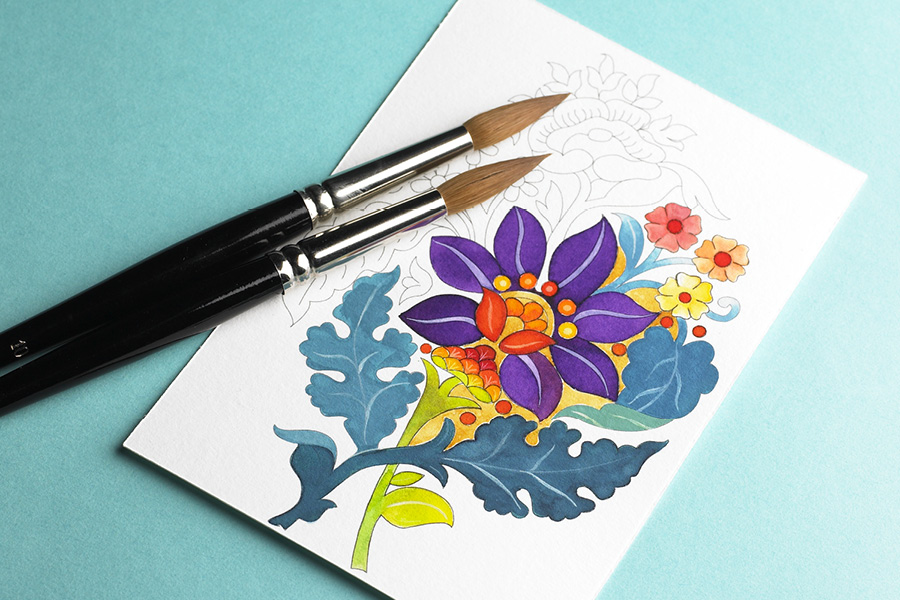 India, Postcard Colouring Book - 2