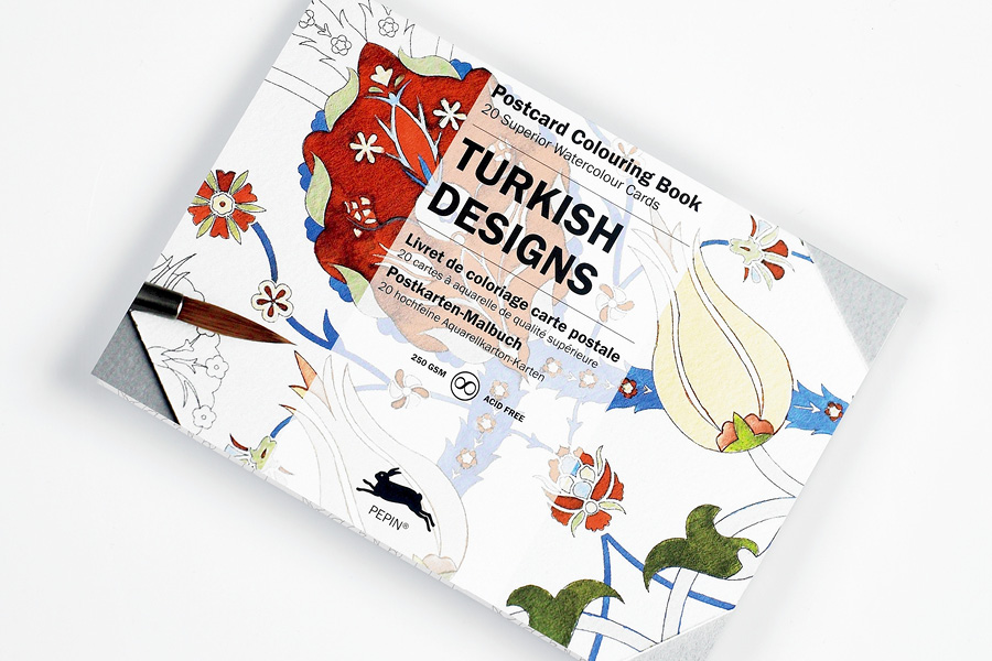 Turkish, Postcard Colouring Book