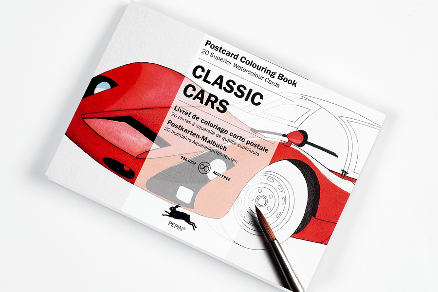 Classic Cars, Postcard Colouring Book