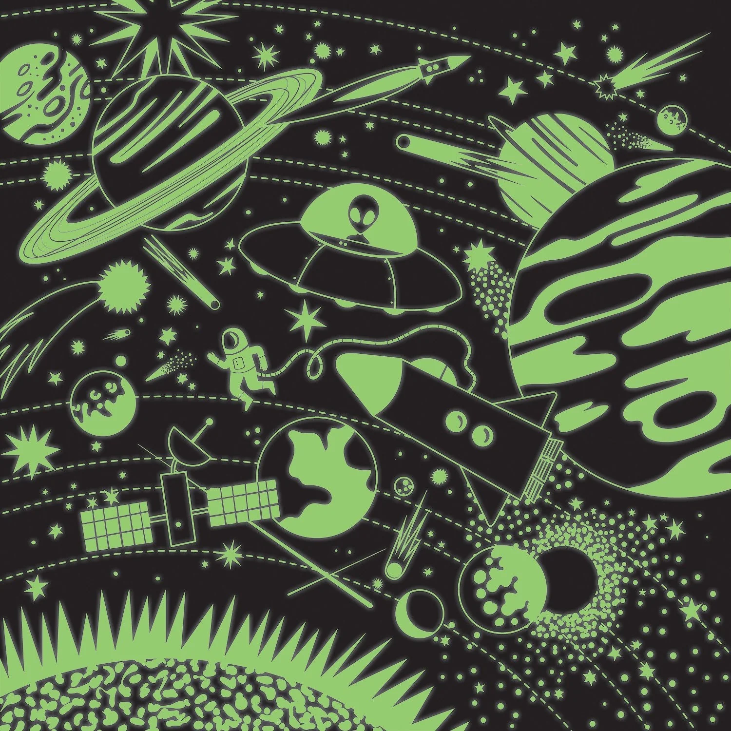 Space Illuminated 500 Piece Glow in the Dark Family Puzzle - 3