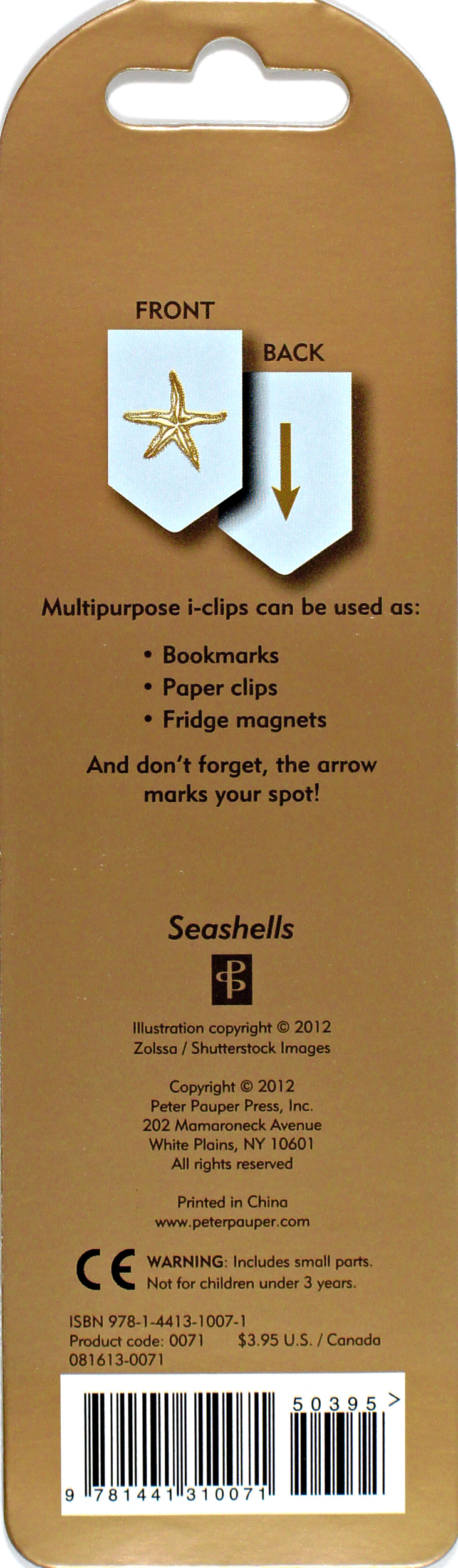 I-Clip Magnetic Bookmark, Seashells - 2