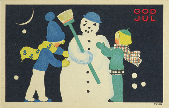 Snögubben, Lisbet Jobs, Vykort