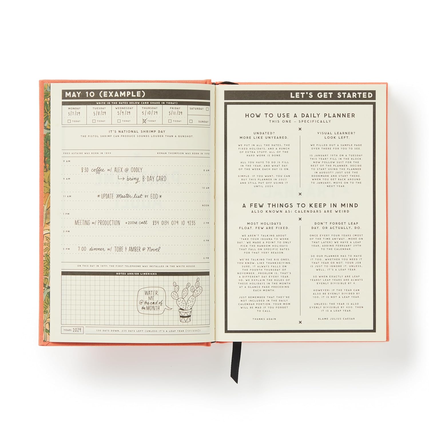 Part-Time Adult Undated Daily Planner Hardcover – Organizer - 5