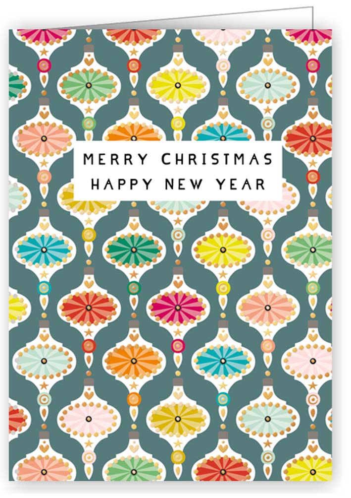 Coloured Ornaments, Xmas, Minicard