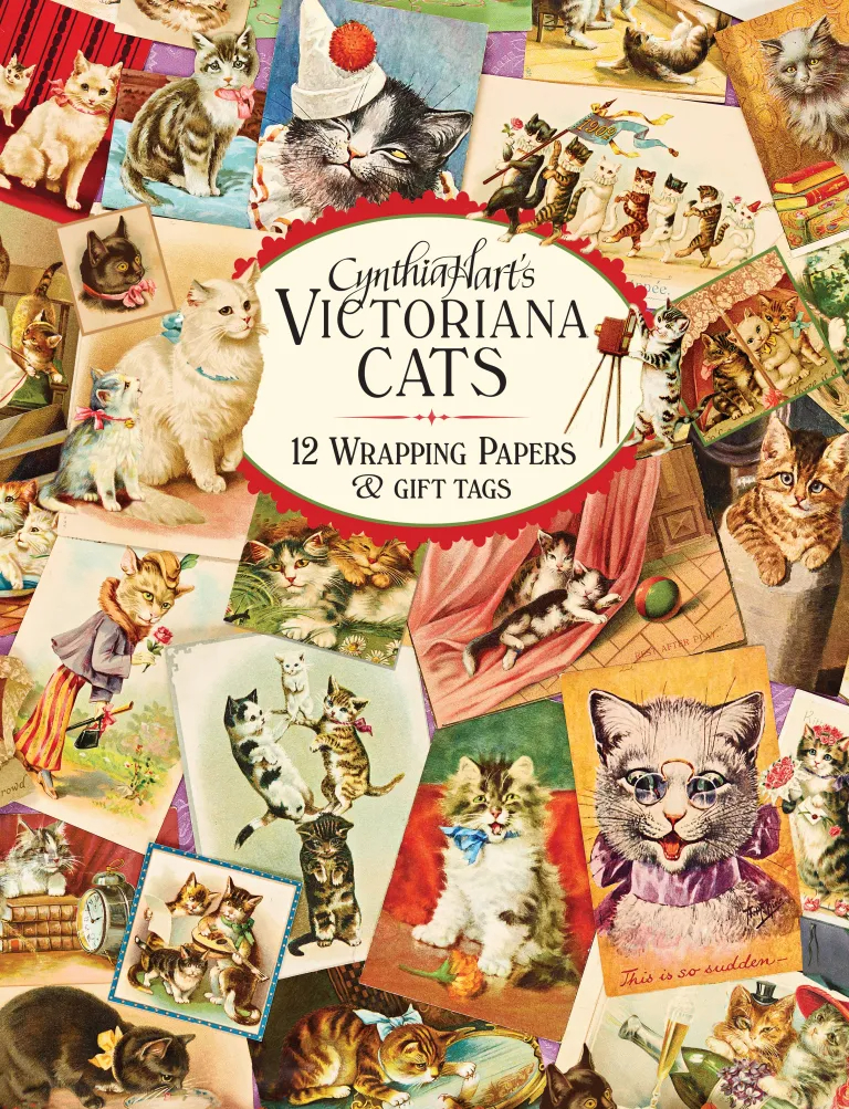 Cynthia Hart's Victoriana Cats: 12 Wrapping Papers and Gift Tags - 3