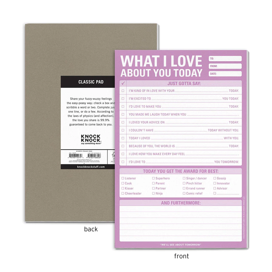 Knock Knock What I Love about You Today Pad - 2