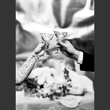 Hands holding glasses, Greeting Card