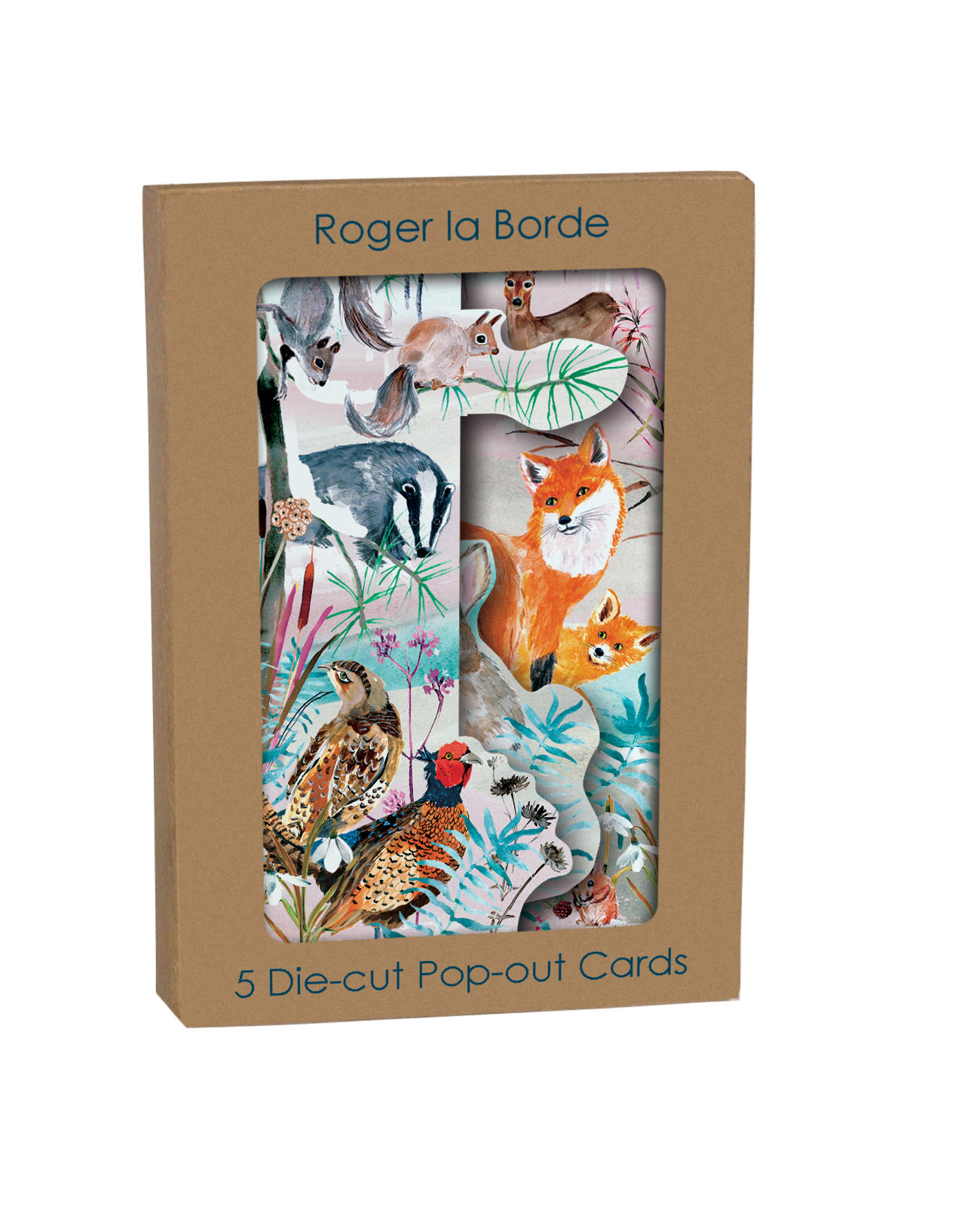 Wild Winter's Song Fox, Tri-fold Card Kraft Box