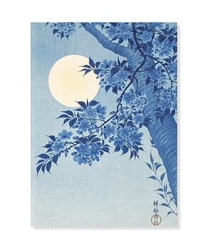 Blossoming Cherry on a Moonlight Night, Postcard