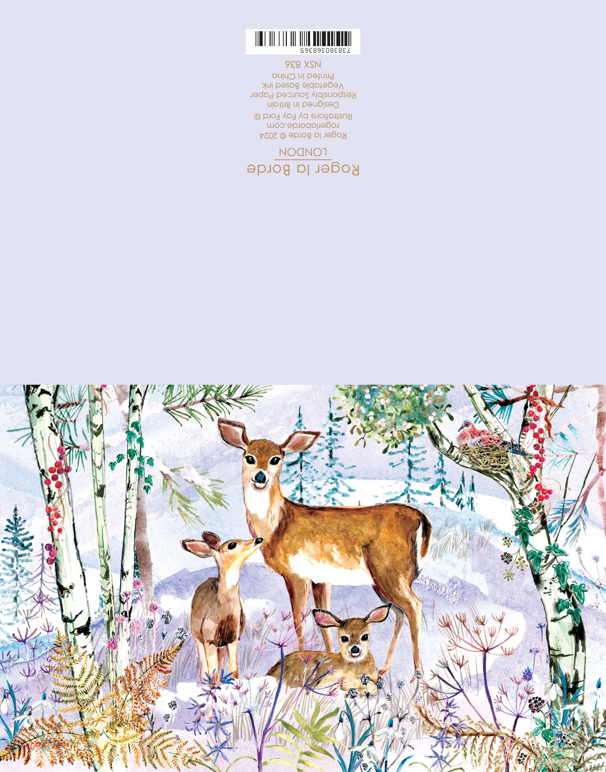 Wild Winter's Song Deer, Petite Card Kraft Box - 2