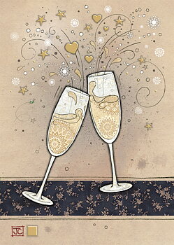 Champagne Glasses, Greeting Card