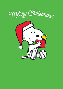 Snoopy "Merry Christmas!" present, Greeting Card
