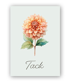 Dahlia med Tack, Dubbelvikt Kort