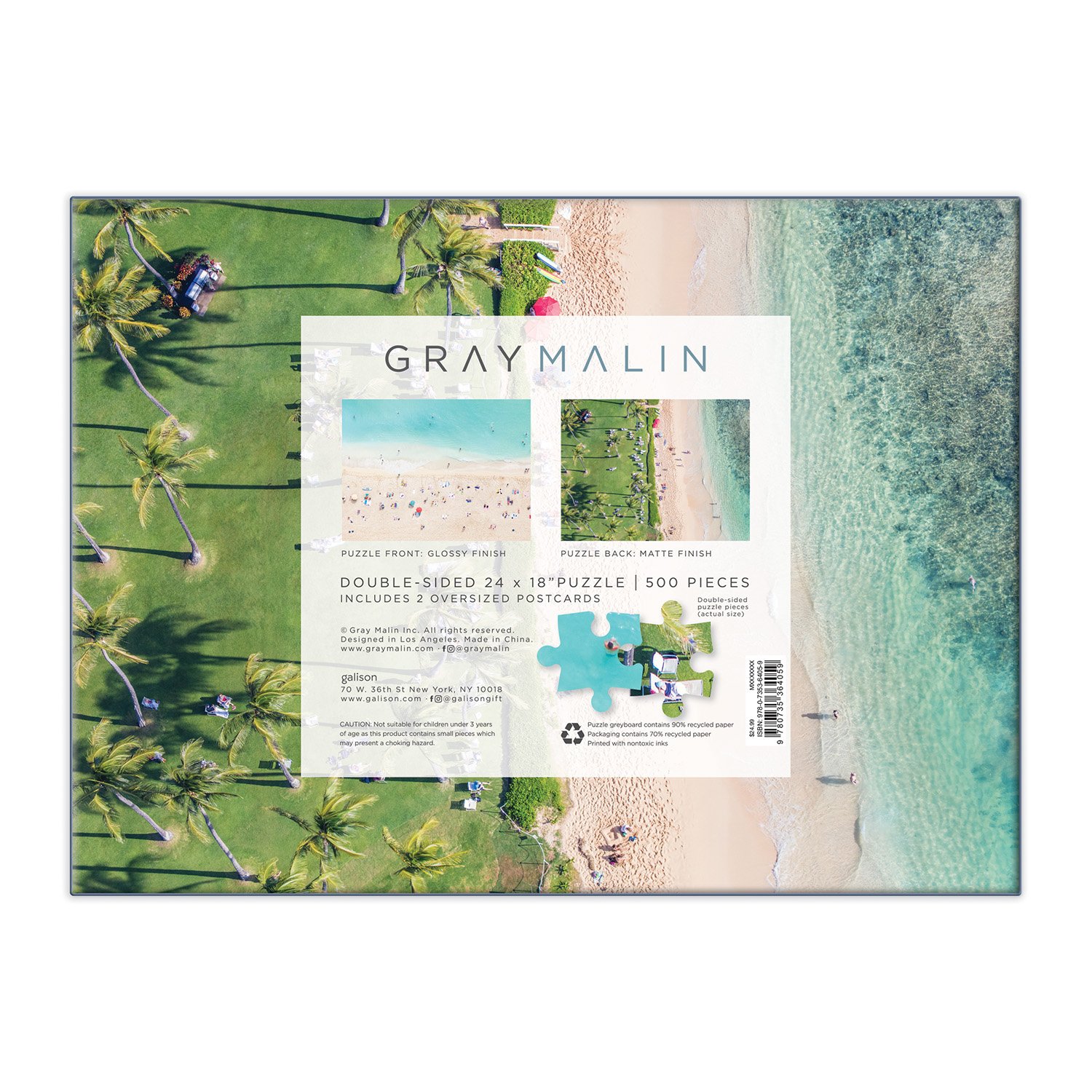 Gray Malin The Hawaii Beach Double Sided 500 Piece Puzzle - 5