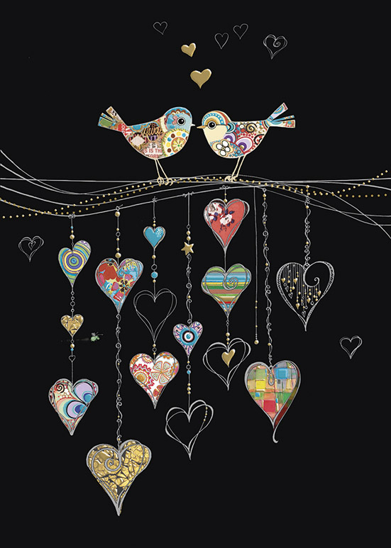 Bird Hearts, Greeting Card