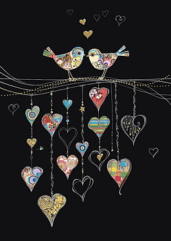 Bird Hearts, Greeting Card