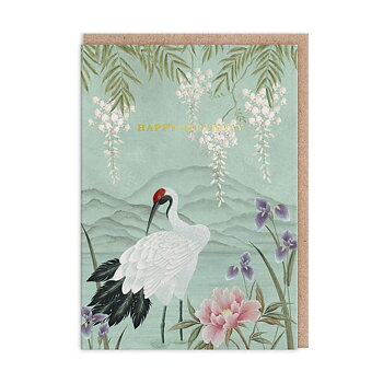 Crane and Mountain, Greeting Card