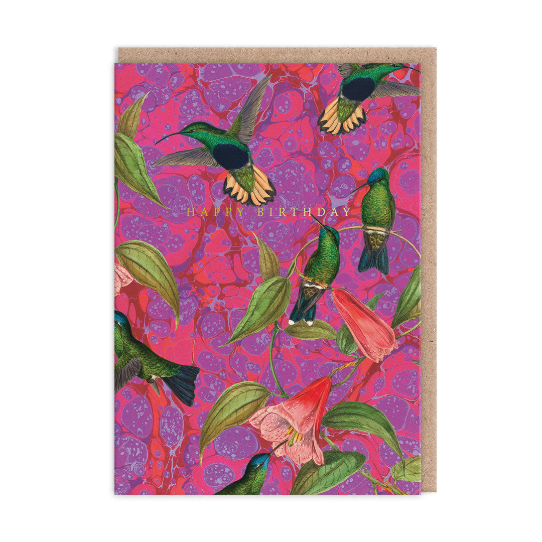Marble Humming Birds Greeting Card (12048) - 2