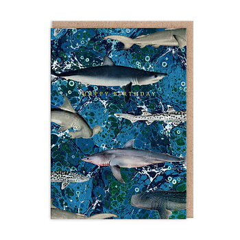 Marble Sharks Greeting Card