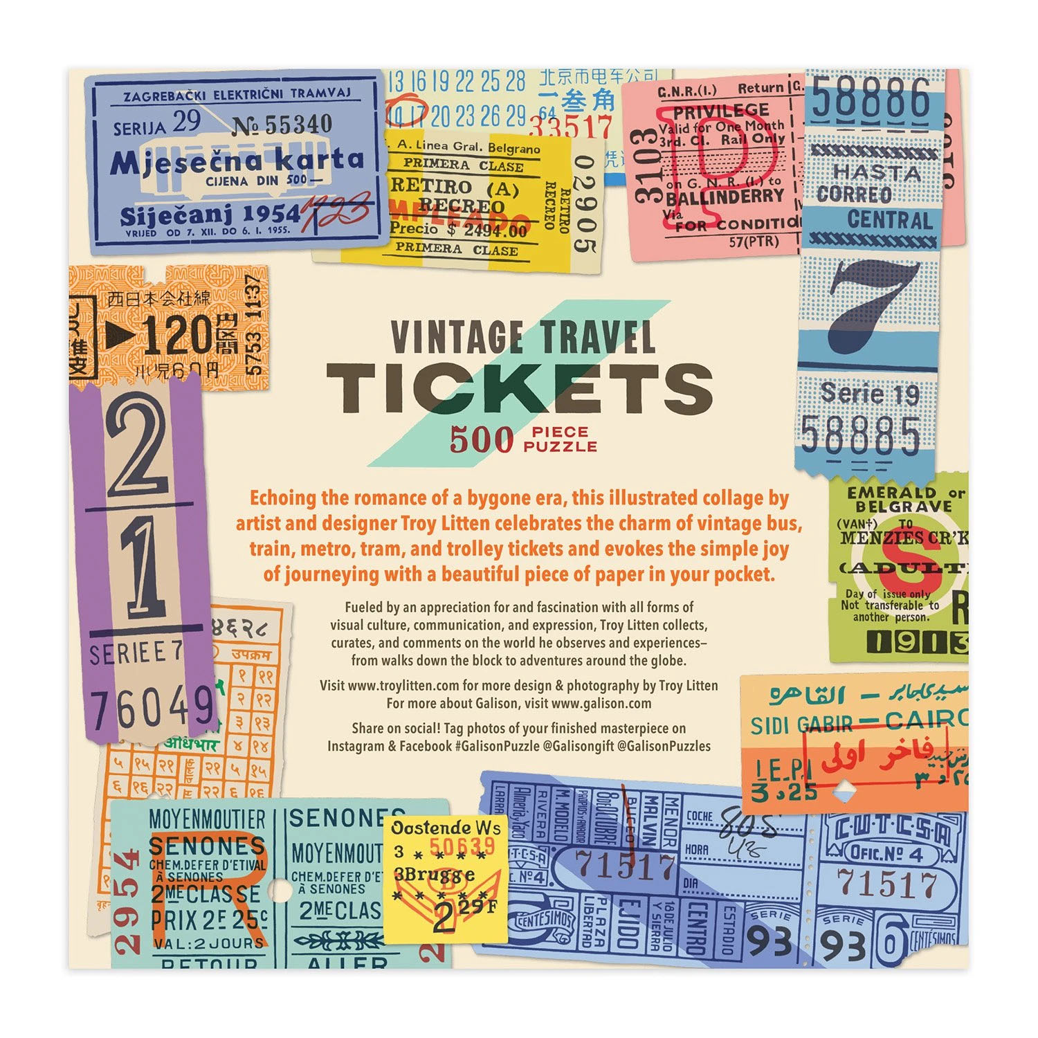 Vintage Travel Tickets 500 Piece Puzzle - 4