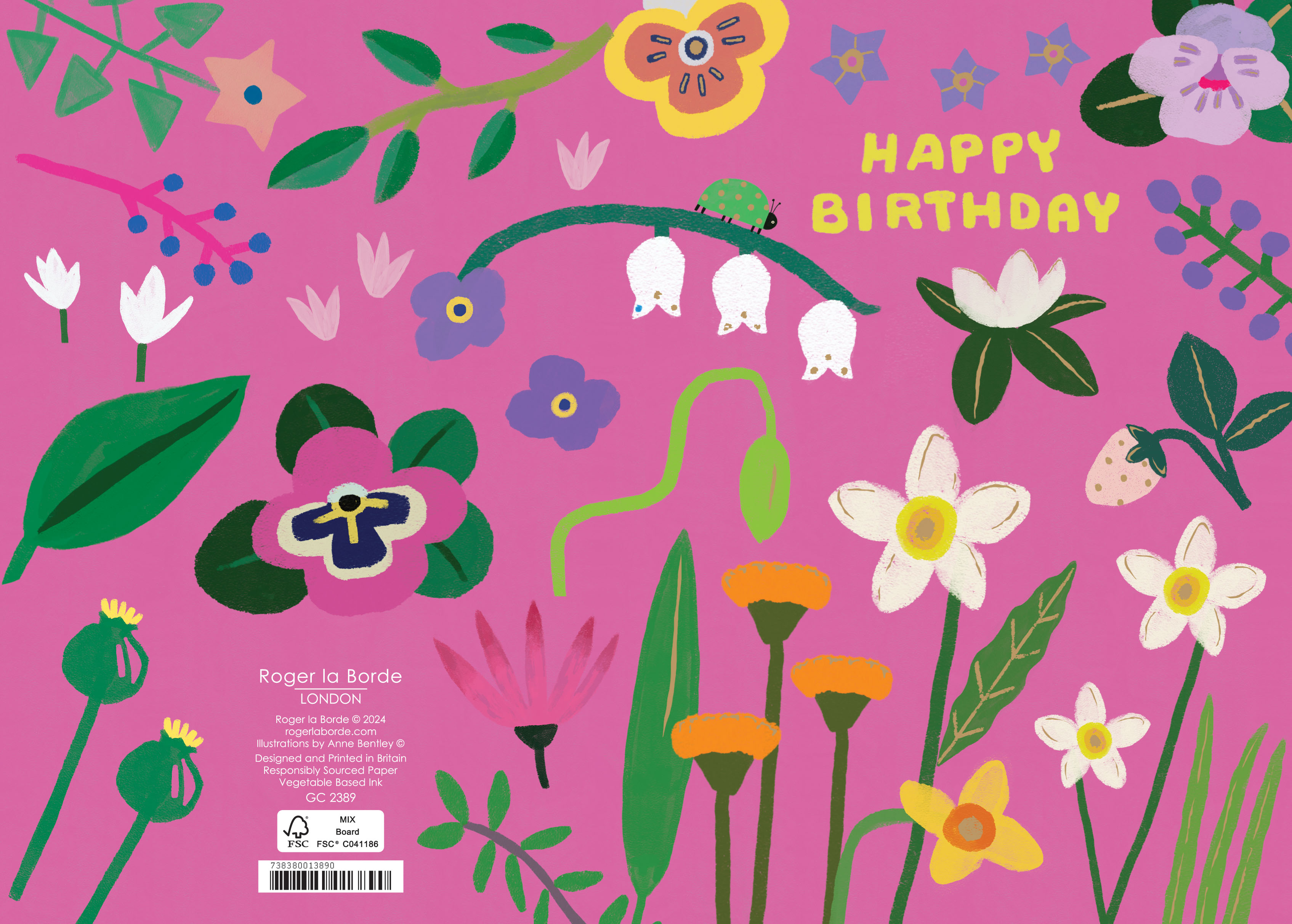 Floral in Pink Greeting Card - 2