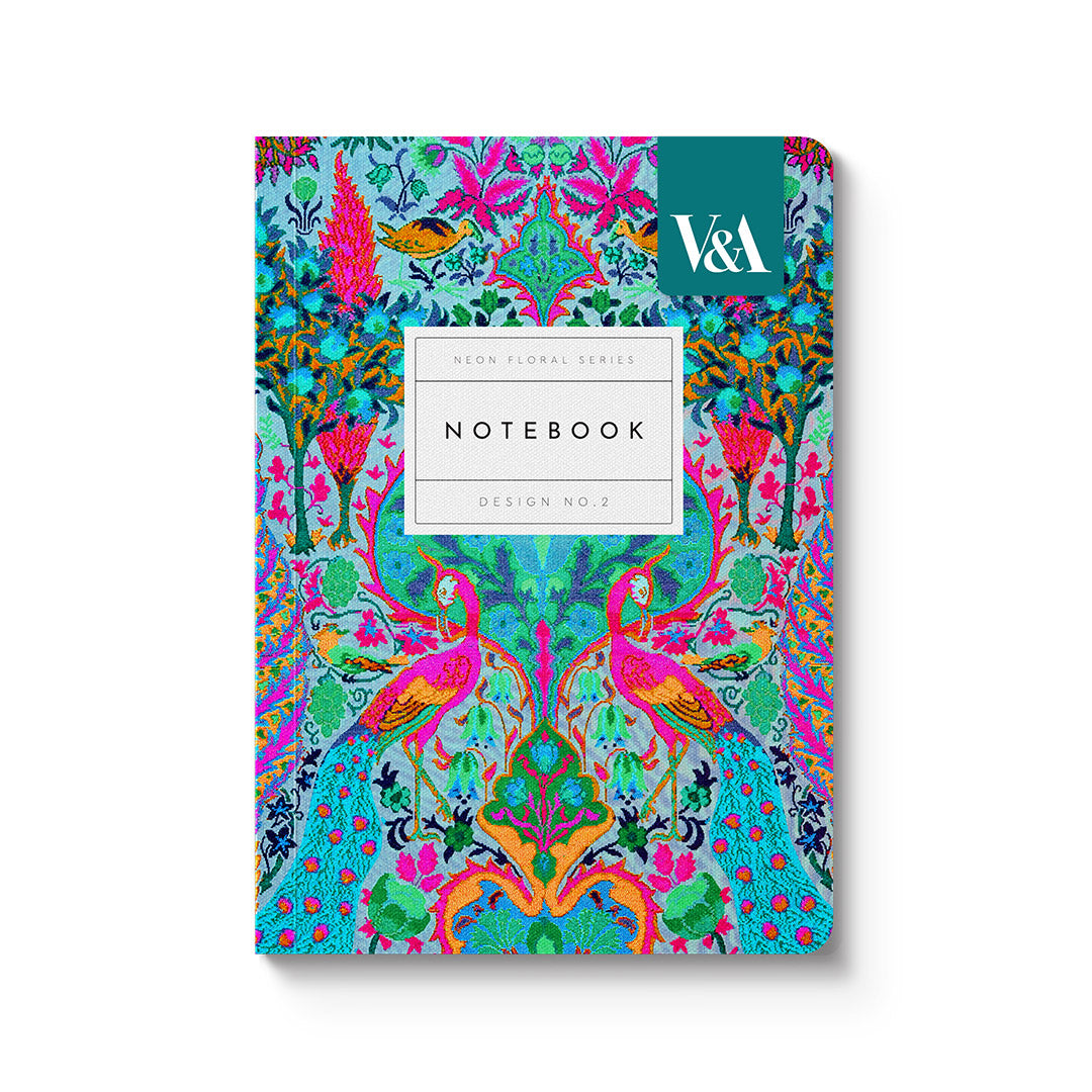 Neon Floral Peacock Premium Perfect Bound Notebook (A6) (12546)
