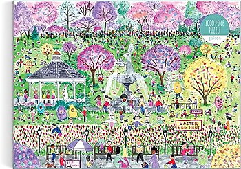 Galison Easter Egg Hunt – 1000 Piece Michael Storrings Puzzle Featuring The Spirit Of Easter Festivities At A Whimsical Park