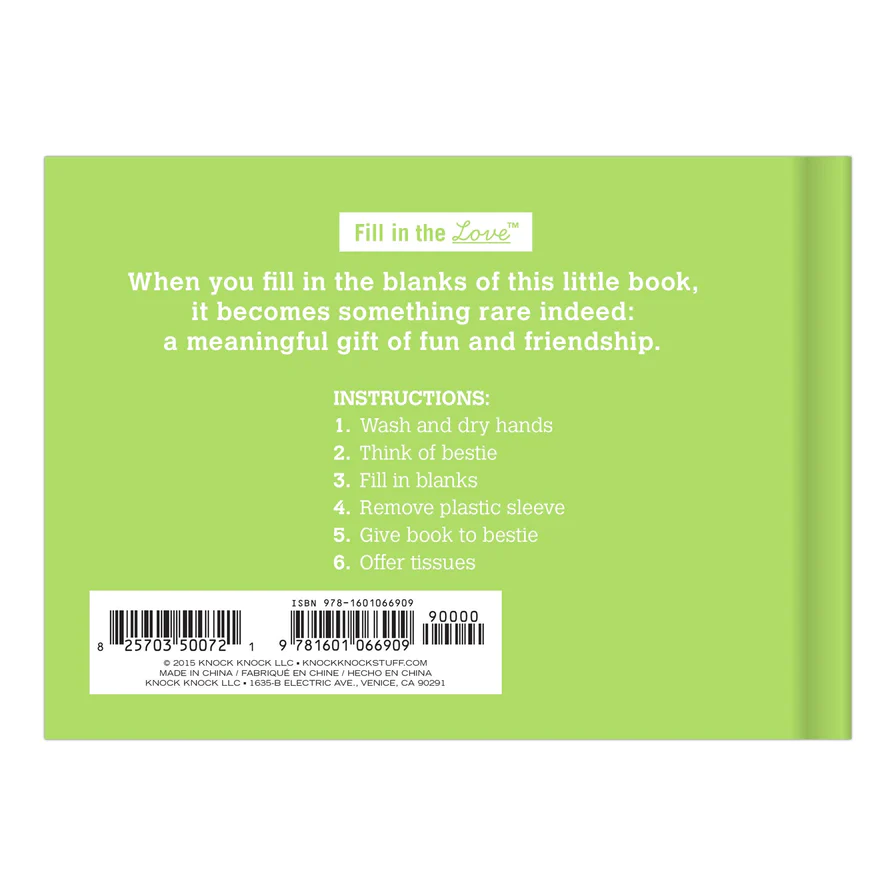 Knock Knock Why You're My Bestie Book Fill in the Love  - 5