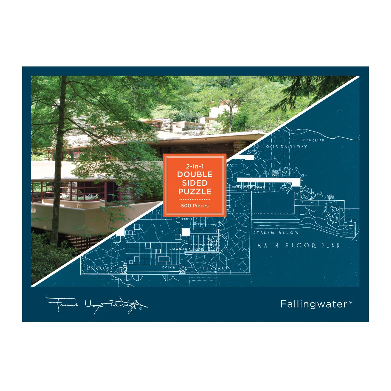 Frank Lloyd Wright Fallingwater 2-sided 500 Piece Puzzle - 4