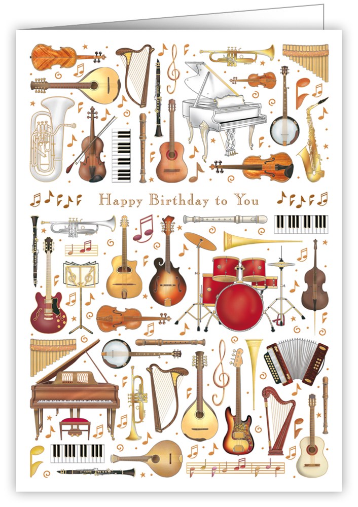 Musical Intruments, Extra Large Greeting Card