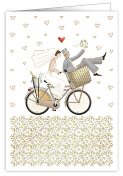 Cycling Bride and Groom, Extra Large Greeting Card