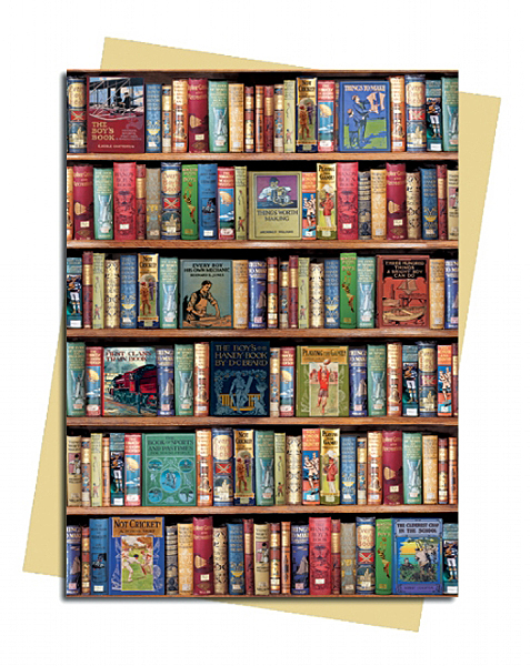 Bodleian Libraries: Hobbies and Pastimes Bookshelves, Greeting Card (Foiled)