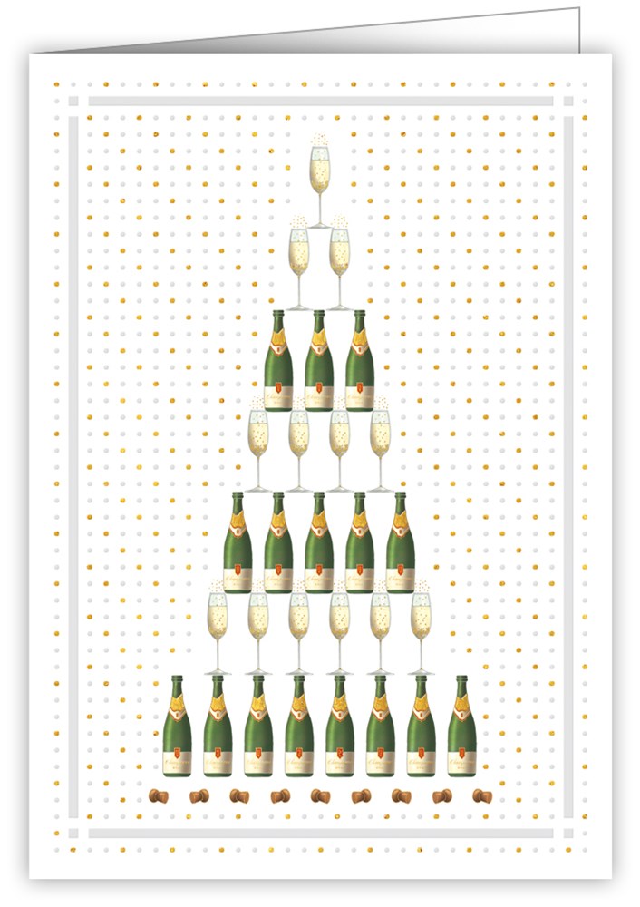 Champagne Pyramid, Extra Large Greeting Card
