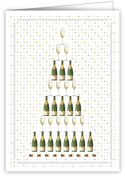 Champagne Pyramid, Extra Large Greeting Card