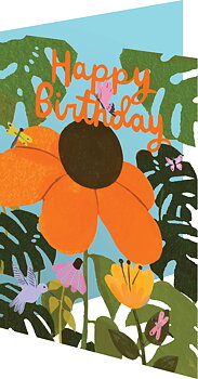 Orange Coneflower Lasercut Card