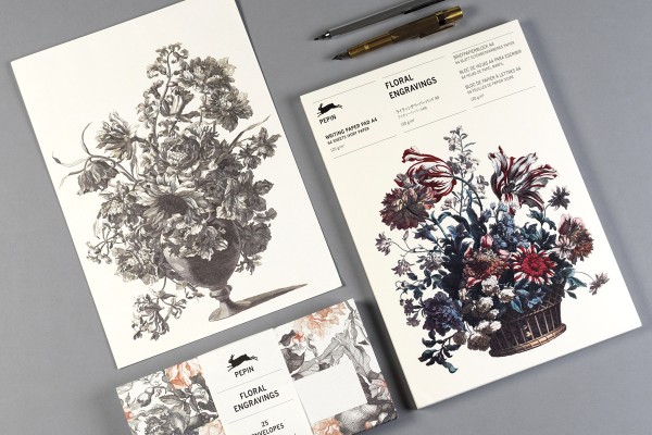 Floral Engravings, A4 Writing Paper&Notepad - 3